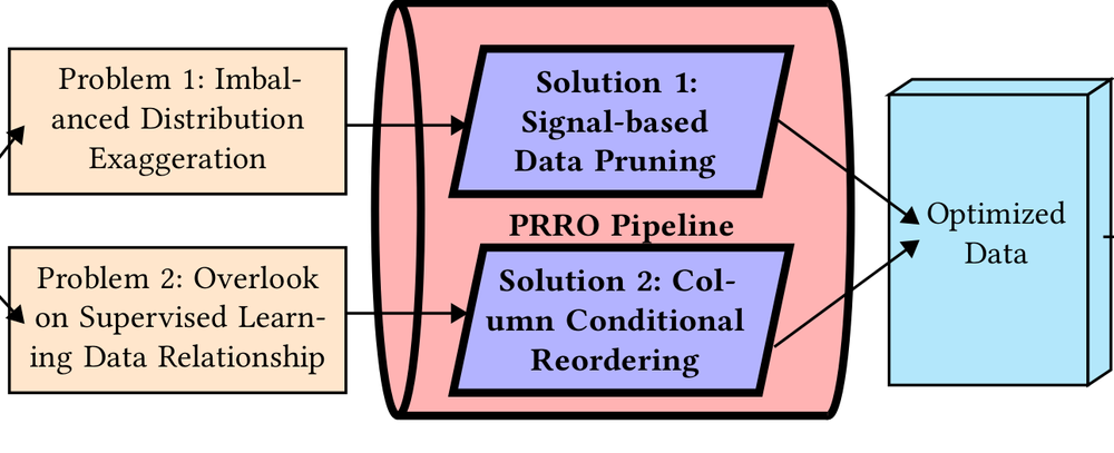 The PRRO pipeline: data pruning and column reordering